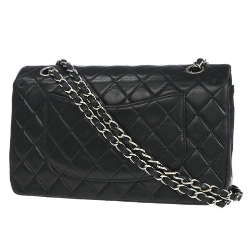 Chanel Black Lambskin Medium Classic Double Flap Shoulder Bag
