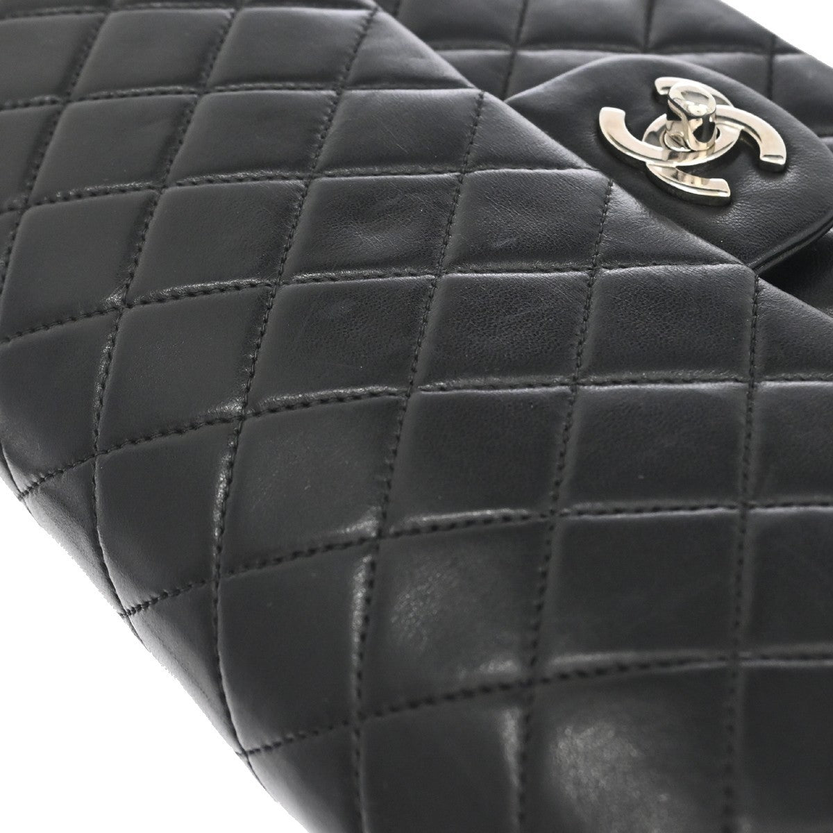 Chanel Black Lambskin Medium Classic Double Flap Shoulder Bag