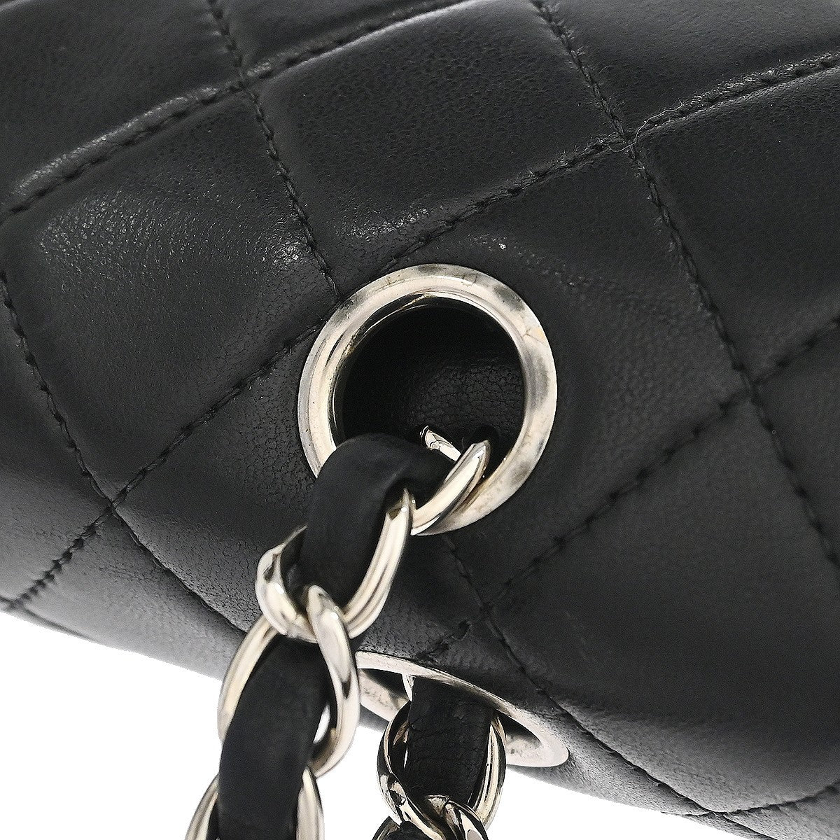 Chanel Black Lambskin Medium Classic Double Flap Shoulder Bag