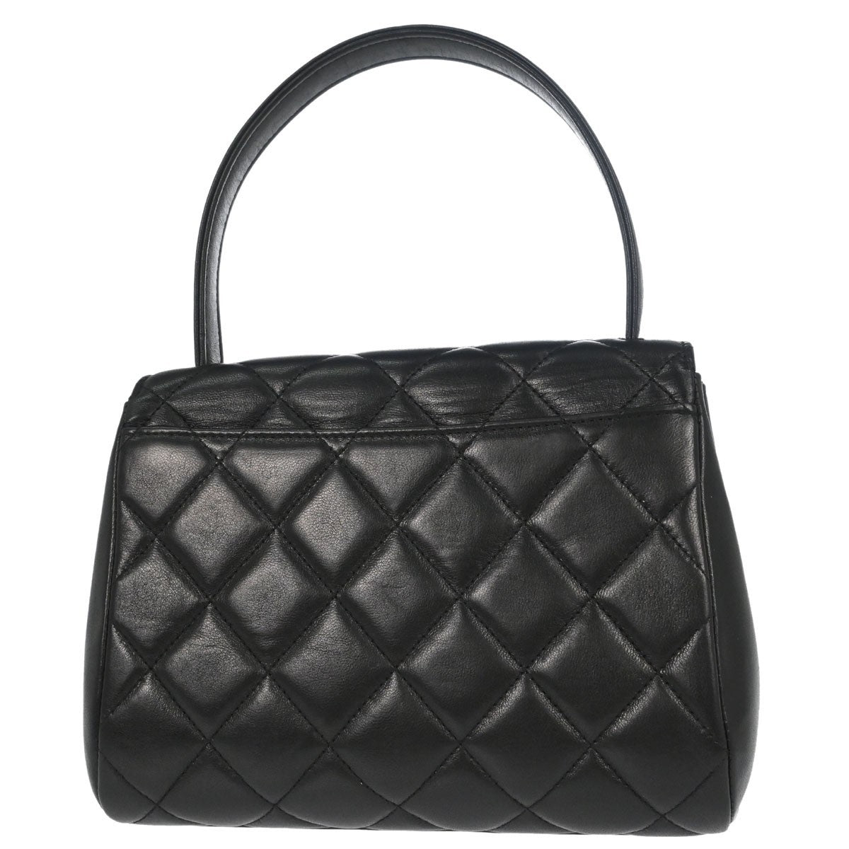 Chanel Black Lambskin Top Handle Handbag