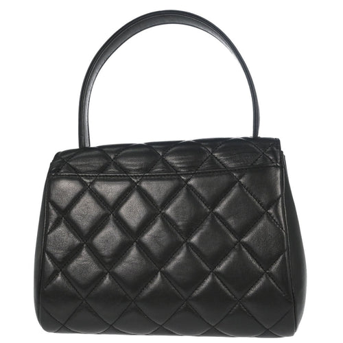 Chanel Black Lambskin Top Handle Handbag