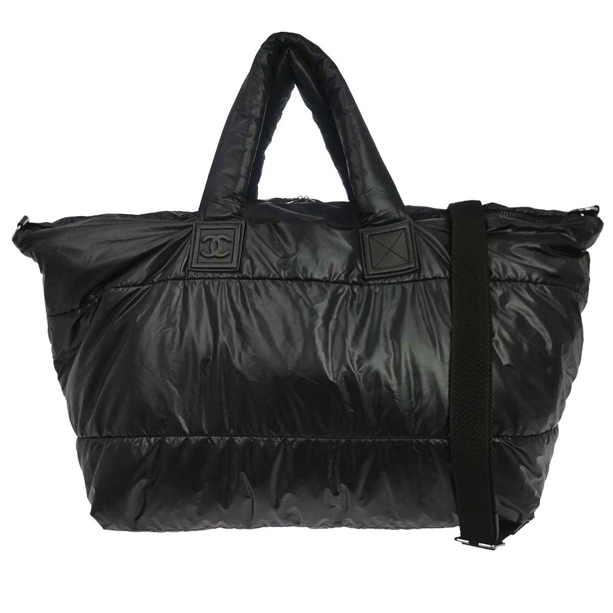 Chanel Black Nylon Coco Cocoon 2way Tote Bag