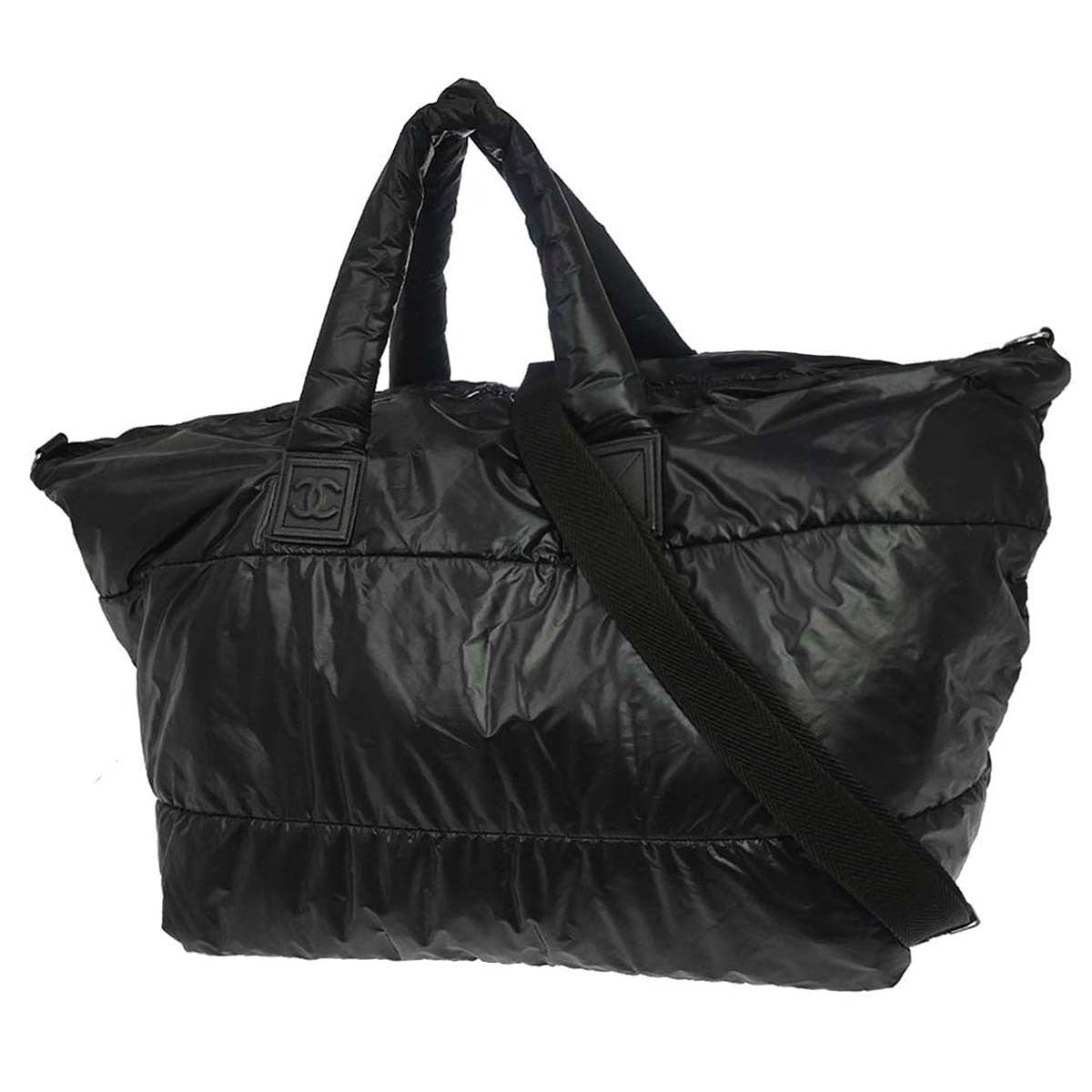 Chanel Black Nylon Coco Cocoon 2way Tote Bag