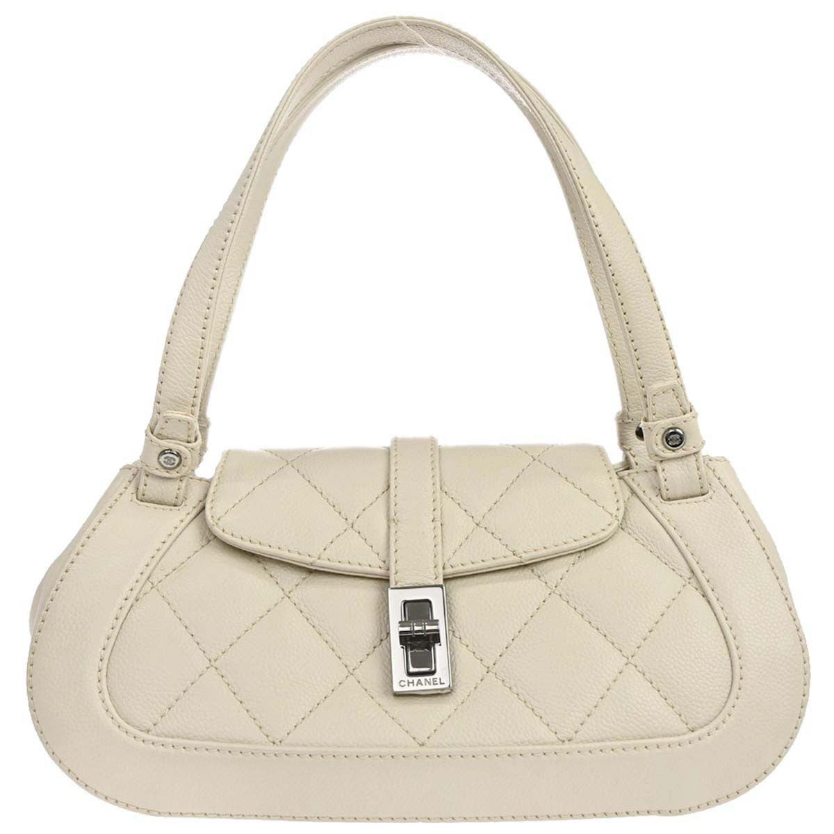 Chanel Off-white Calfskin Mademoiselle Lock Handbag
