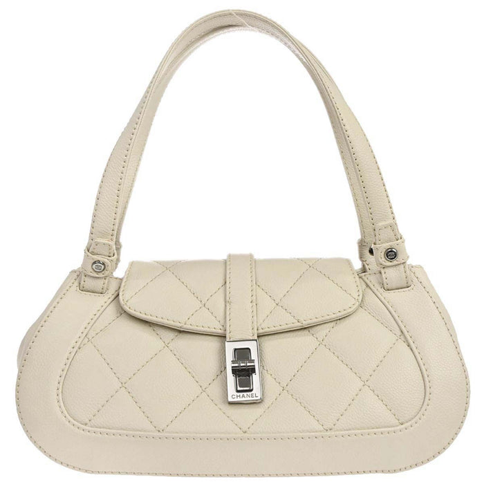 Chanel Off-white Calfskin Mademoiselle Lock Handbag