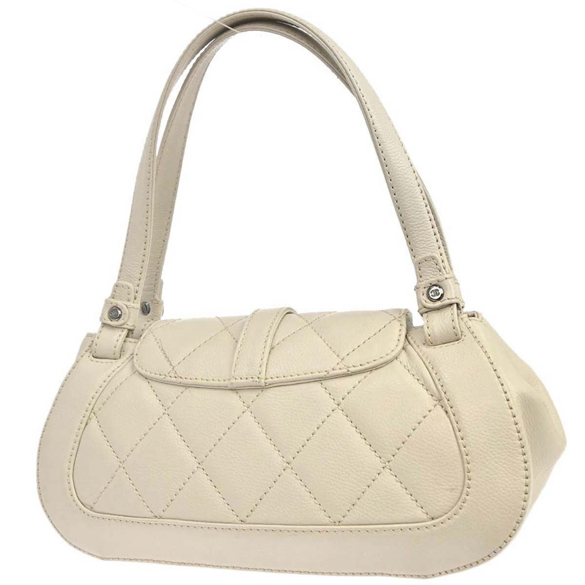 Chanel Off-white Calfskin Mademoiselle Lock Handbag