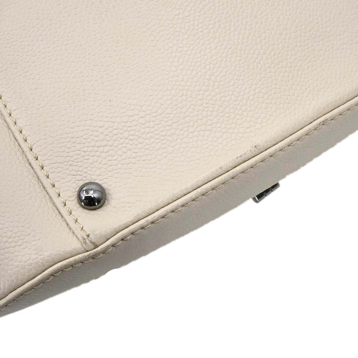 Chanel Off-white Calfskin Mademoiselle Lock Handbag