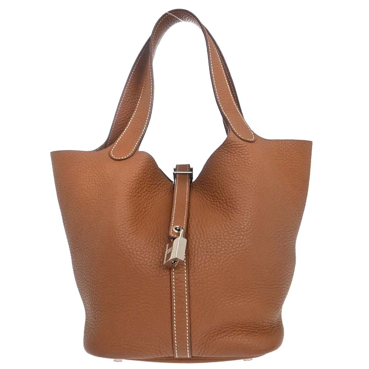 Hermès Gold Taurillon Clemence Picotin Lock 22 MM Handbag