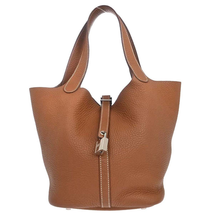 Hermès Gold Taurillon Clemence Picotin Lock 22 MM Handbag
