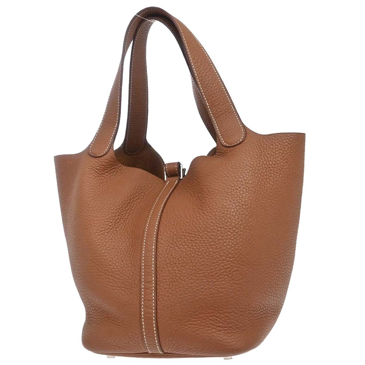 Hermès Gold Taurillon Clemence Picotin Lock 22 MM Handbag