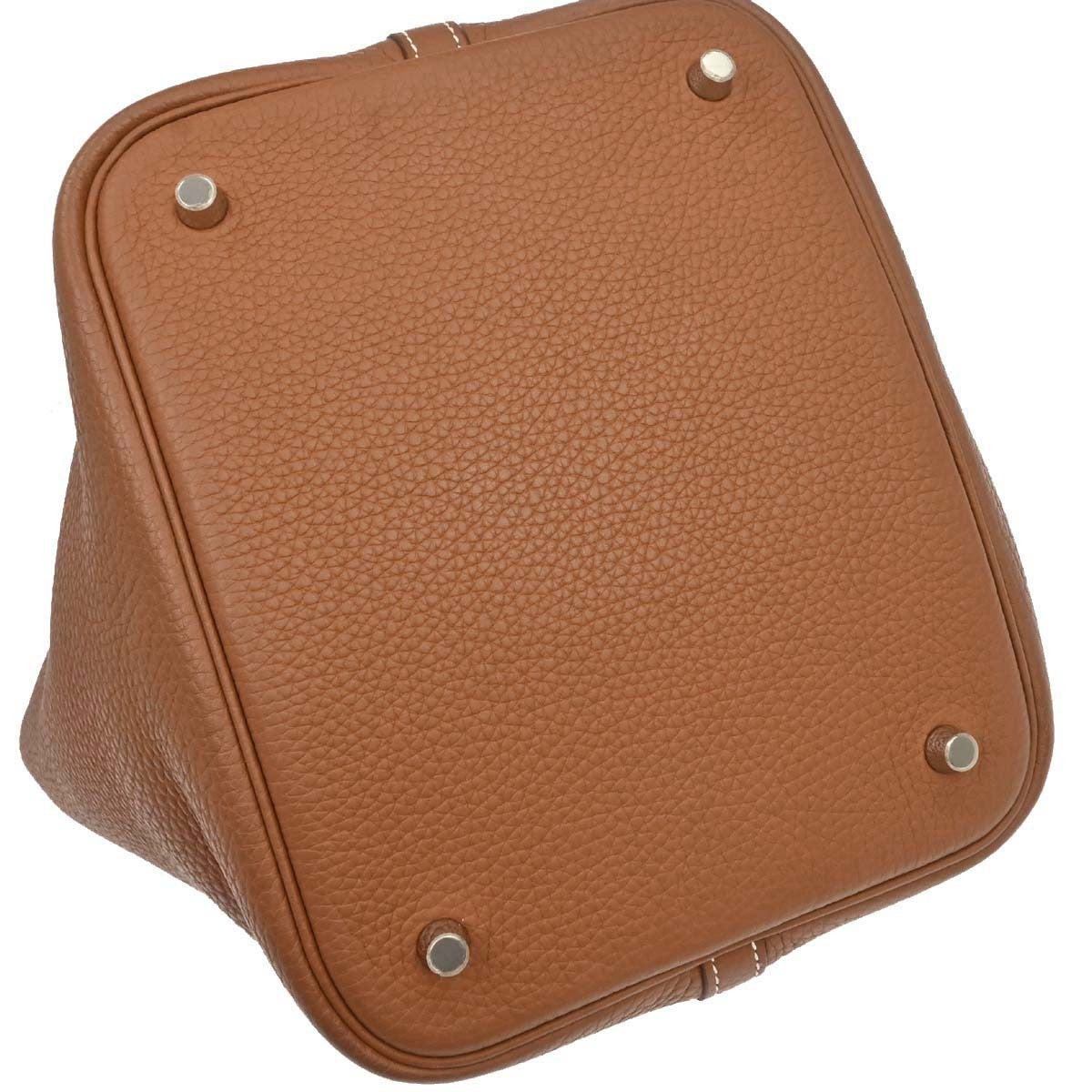 Hermès Gold Taurillon Clemence Picotin Lock 22 MM Handbag