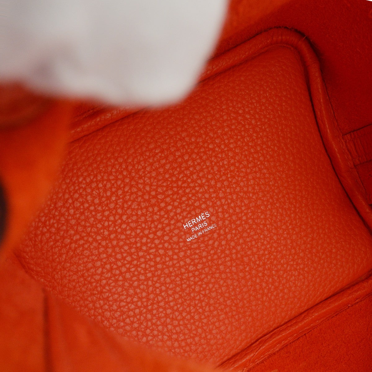 Hermès Orange Field Clemence Picotin Lock 18 PM