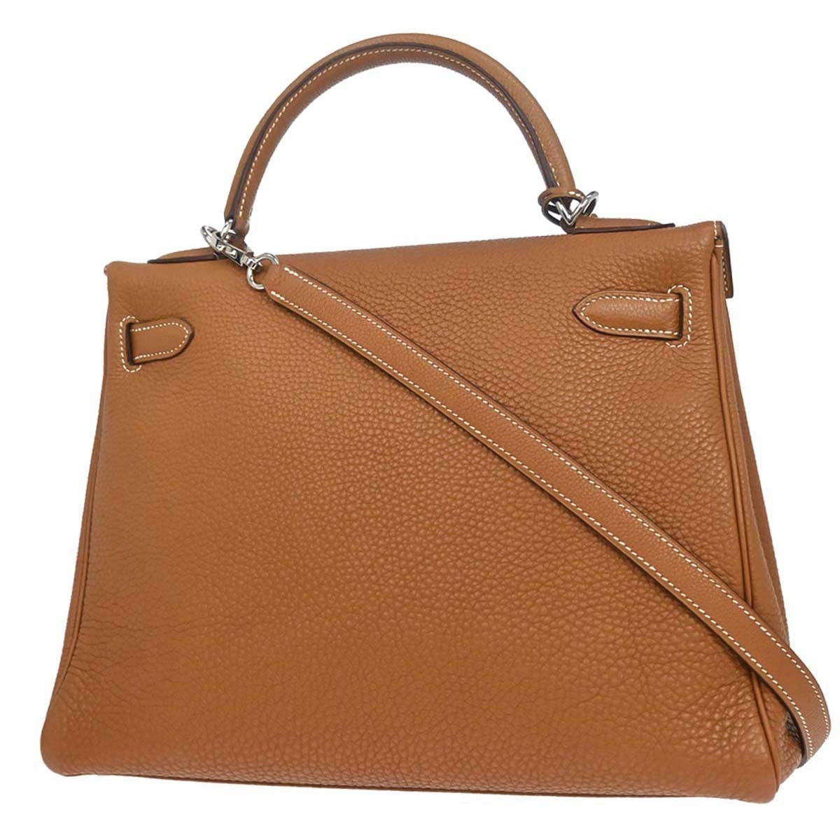 Hermès Gold Togo Kelly 32 Retourne 2way Shoulder Handbag