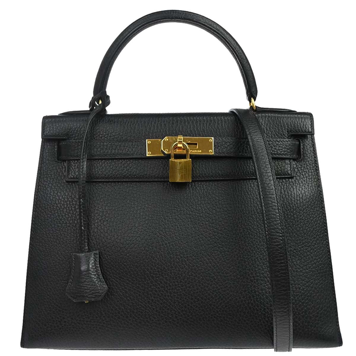 Hermès Black Ardennes Kelly 28 Sellier 2way Handbag