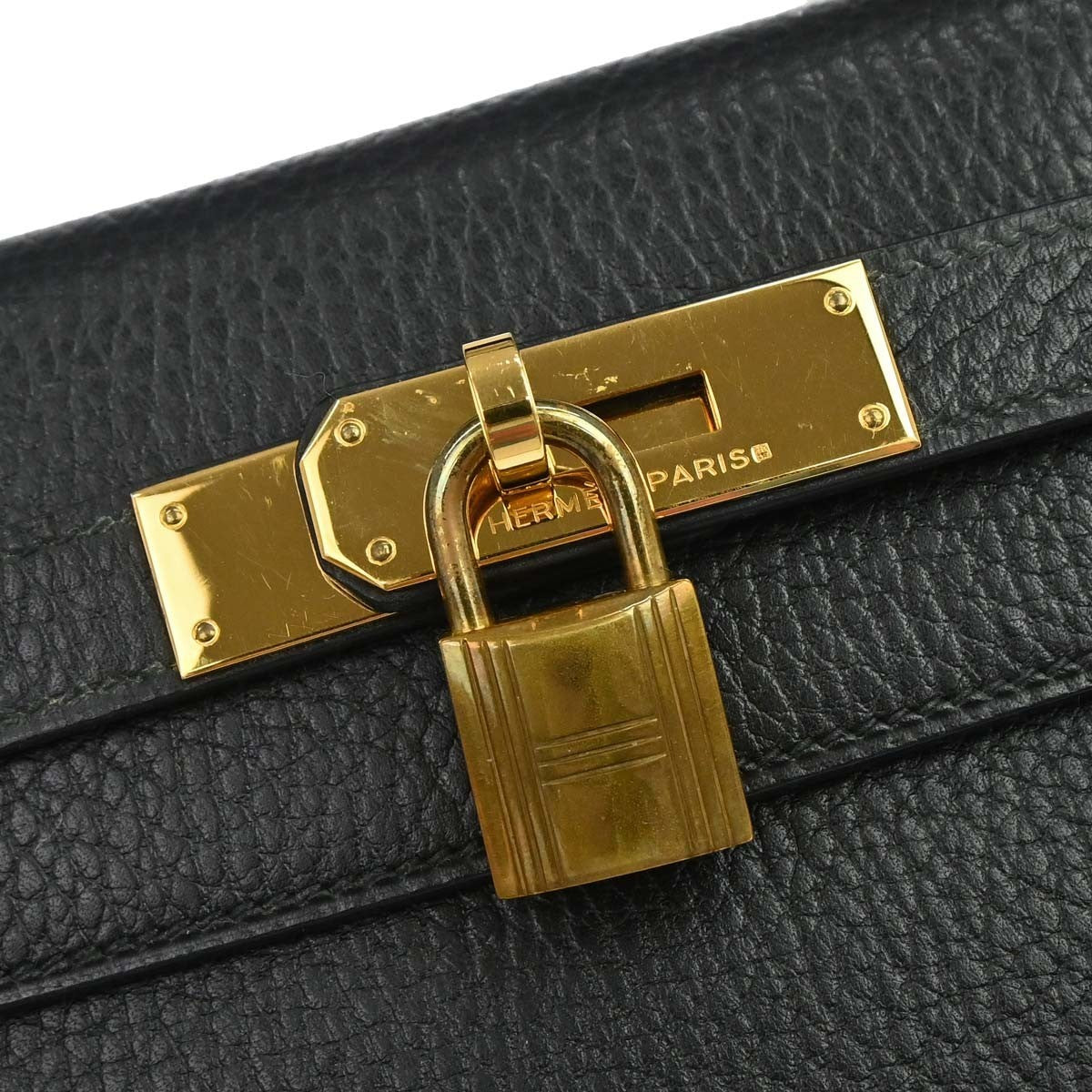 Hermès Black Ardennes Kelly 28 Sellier 2way Handbag