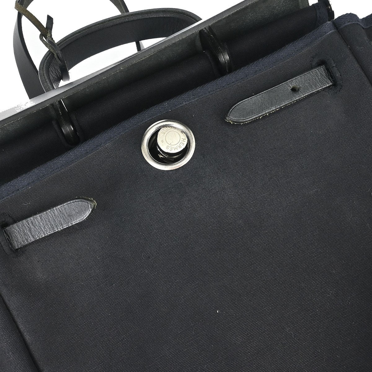 Hermès Black Toile Officier Herbag a Dos 2 in 1 Backpack