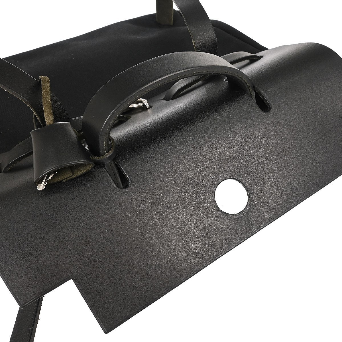 Hermès Black Toile Officier Herbag a Dos 2 in 1 Backpack