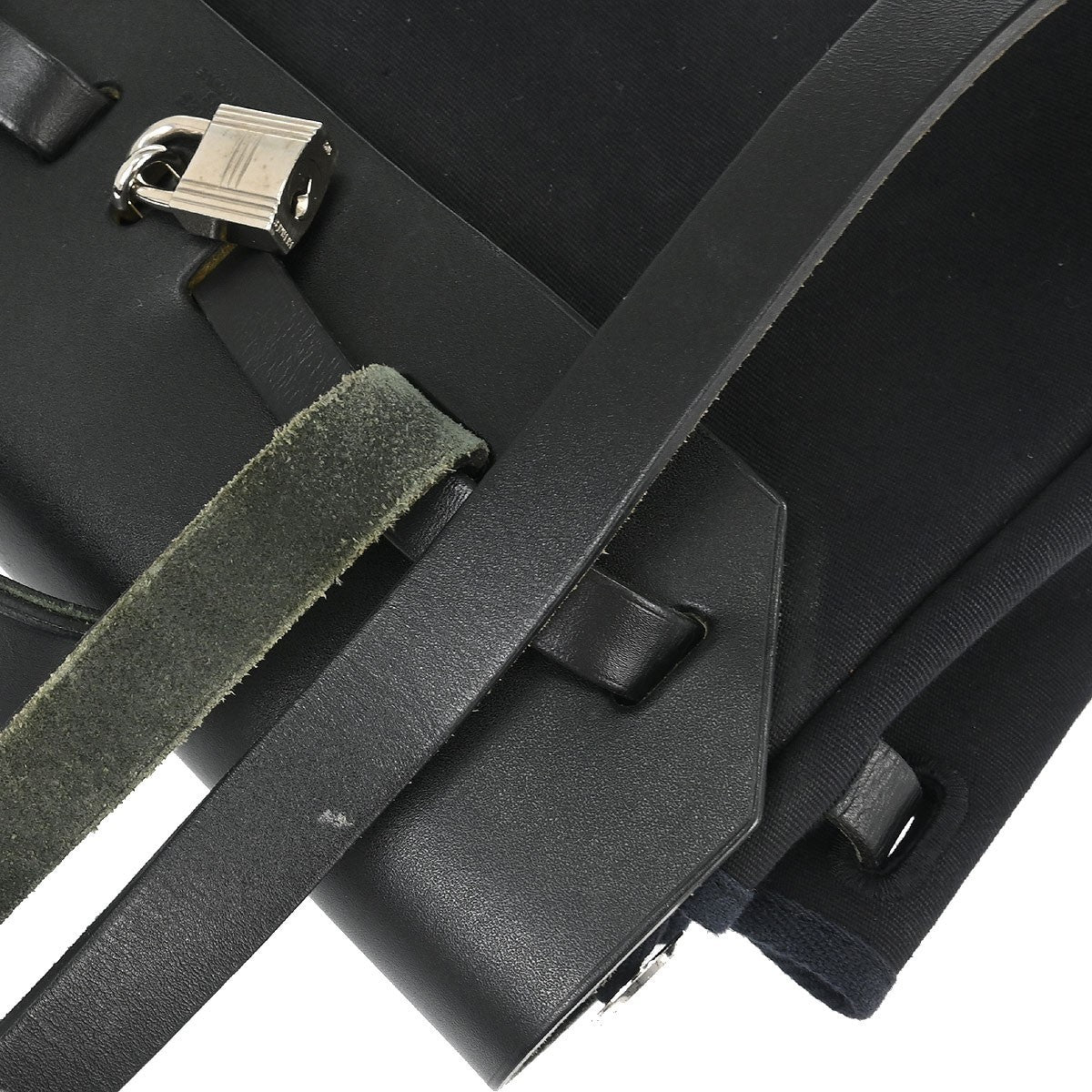Hermès Black Toile Officier Herbag a Dos 2 in 1 Backpack