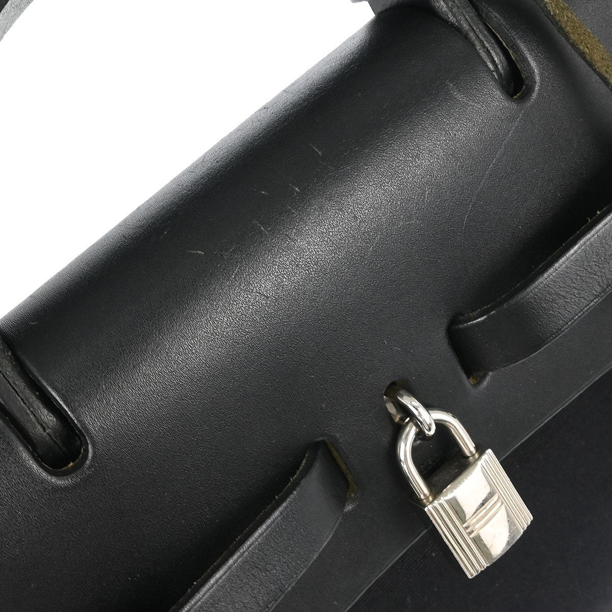 Hermès Black Toile Officier Herbag a Dos 2 in 1 Backpack