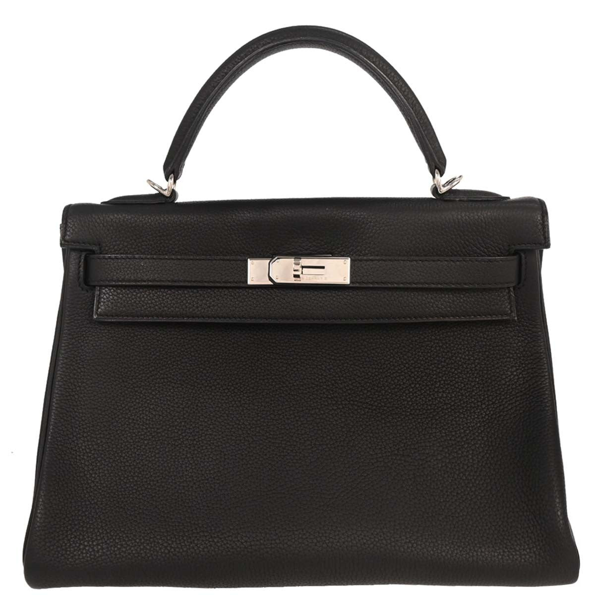 Hermès Black Togo Kelly 32 Retourne 2way Handbag