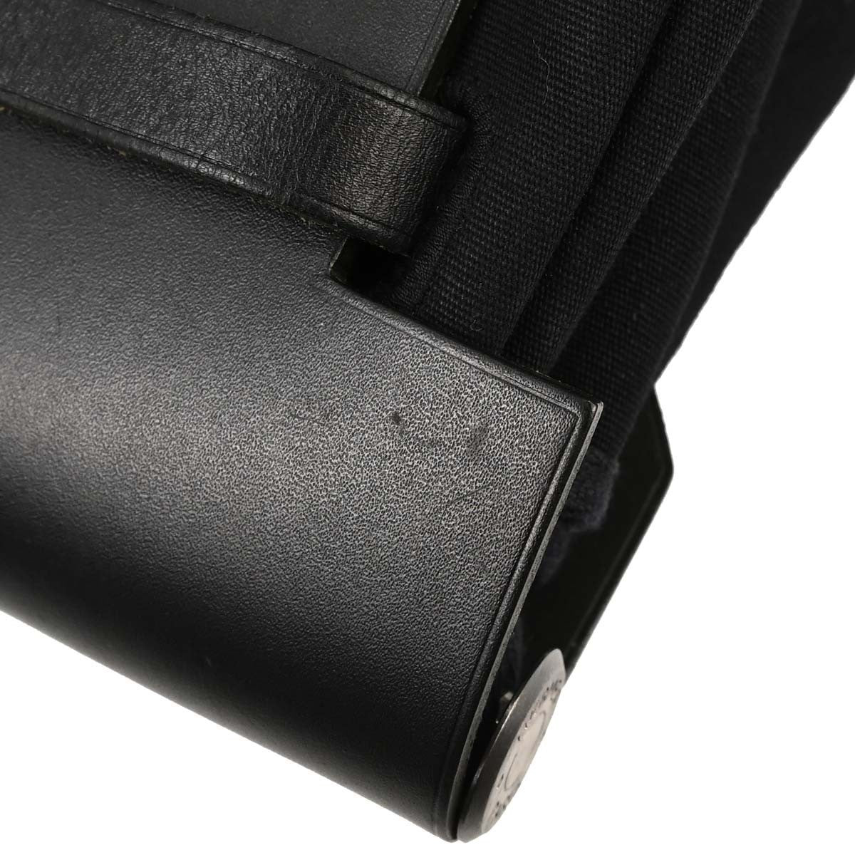 Hermès Black Toile Officier Herbag a Dos 2 in 1 Backpack