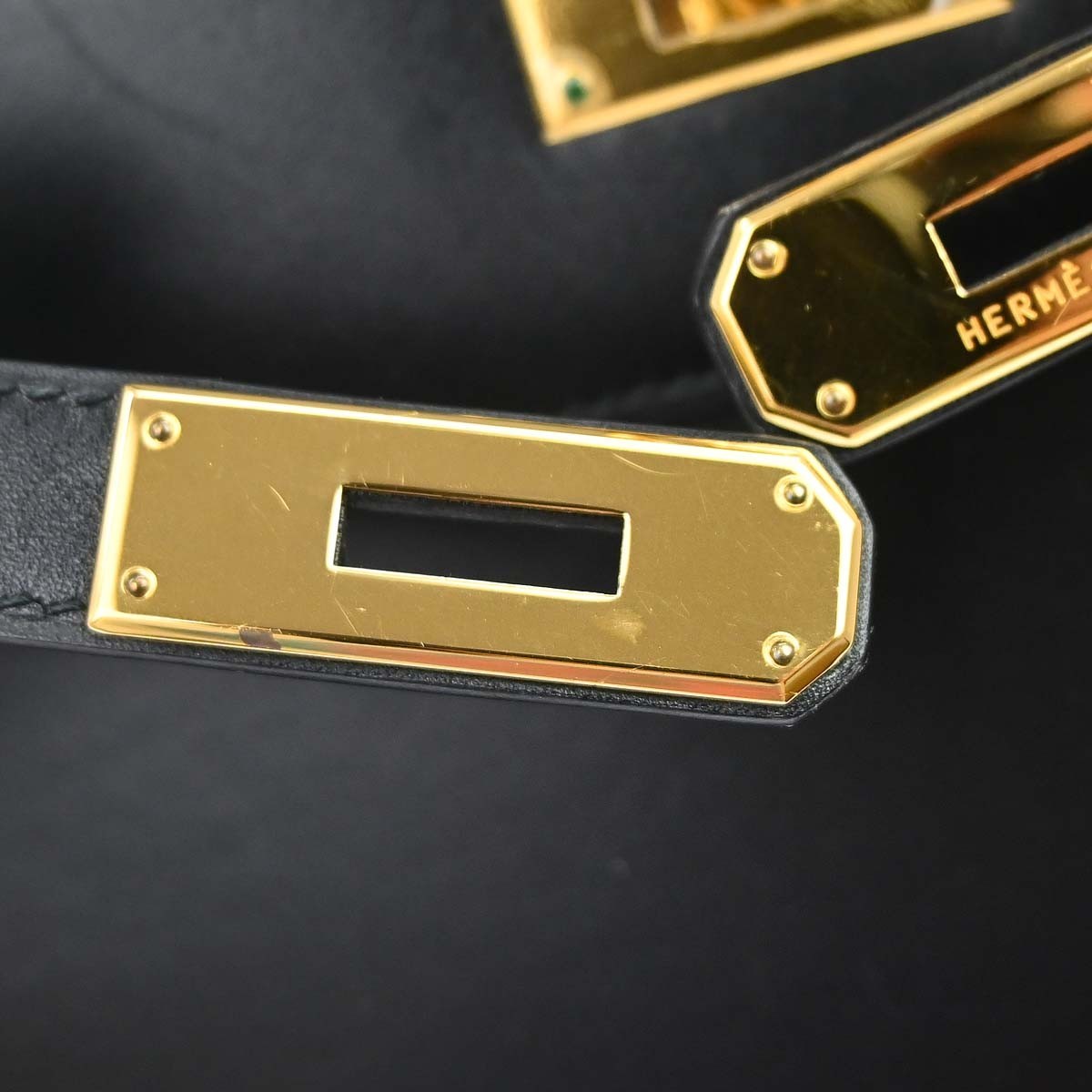 Hermès Black Box Calf Kelly 32 Sellier 2way Handbag