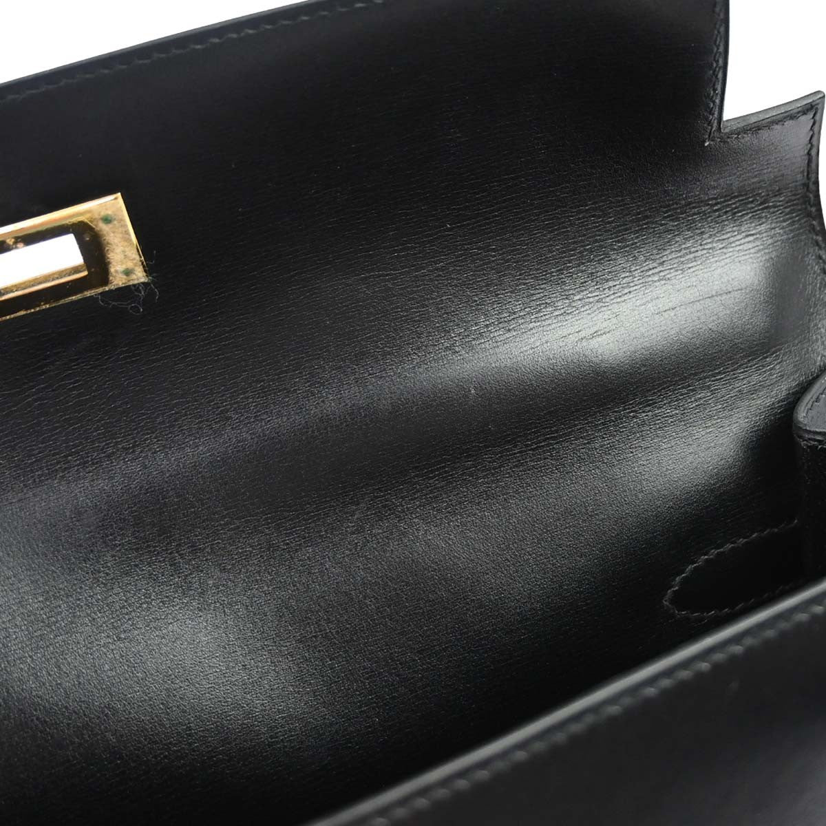 Hermès Black Box Calf Kelly 32 Sellier 2way Handbag