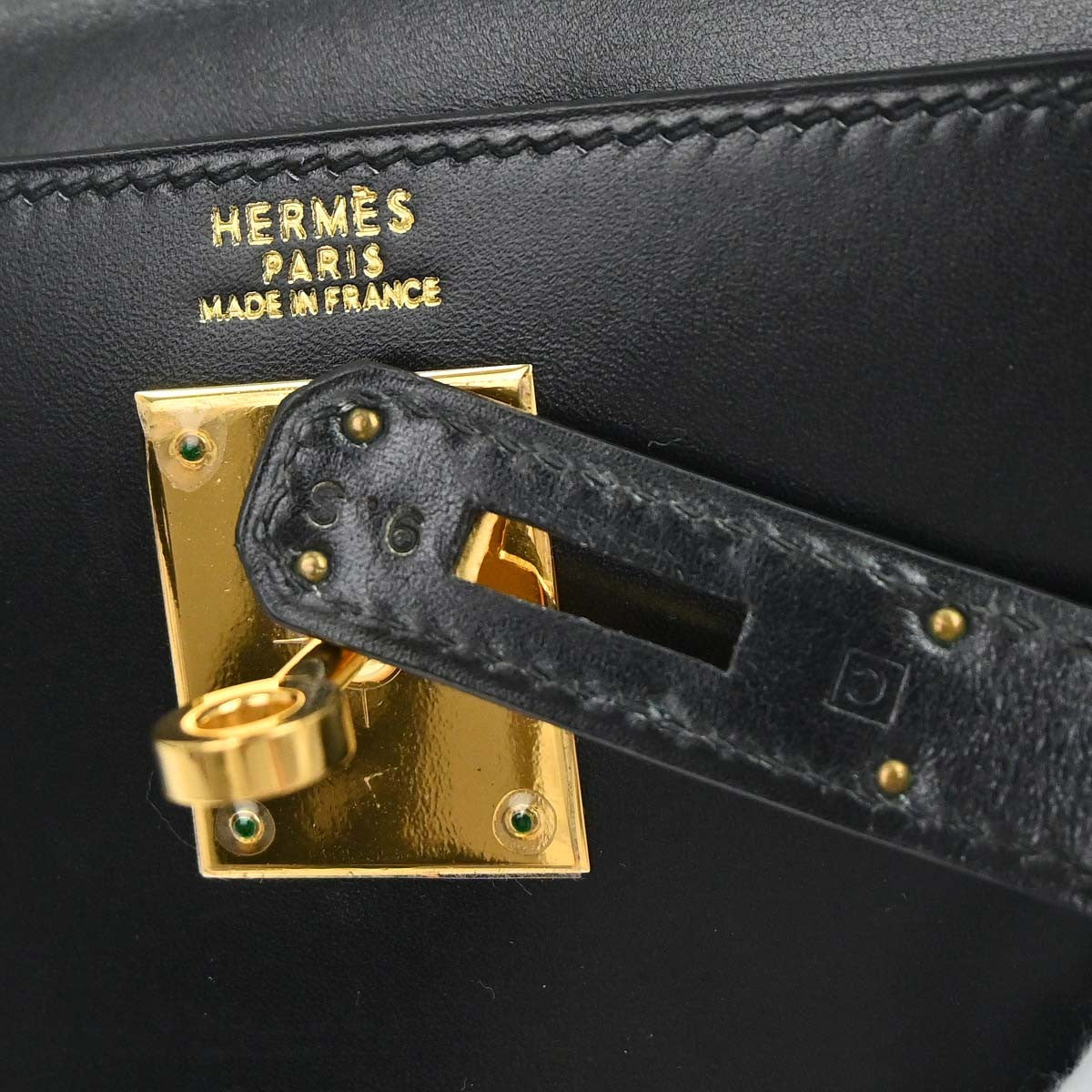 Hermès Black Box Calf Kelly 32 Sellier 2way Handbag