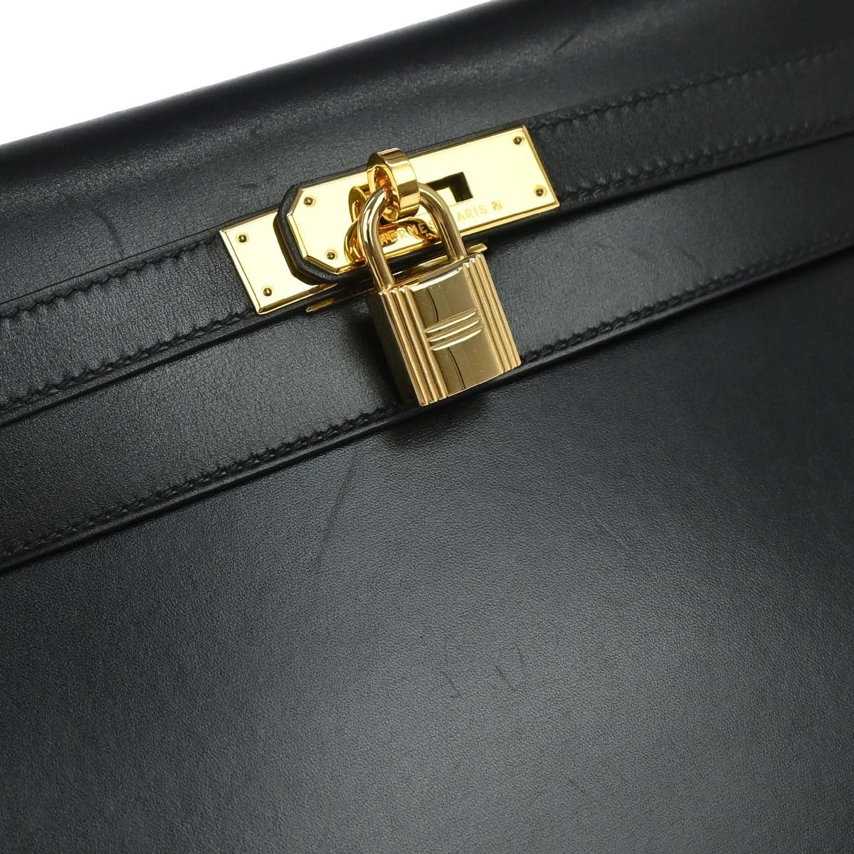 Hermès Black Box Calf Kelly 32 Sellier 2way Handbag