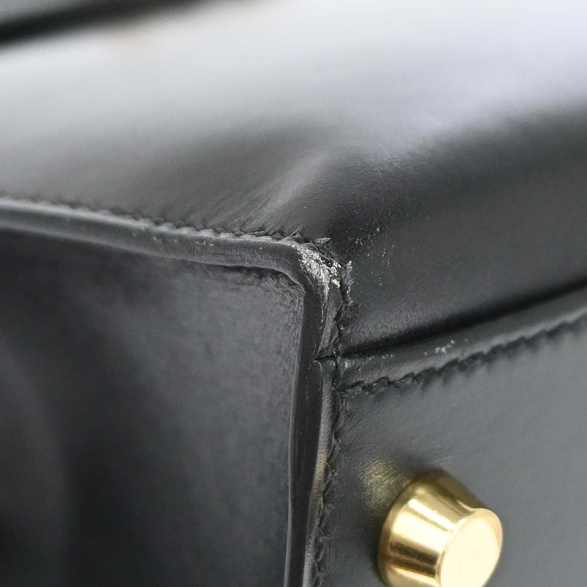 Hermès Black Box Calf Kelly 32 Sellier 2way Handbag