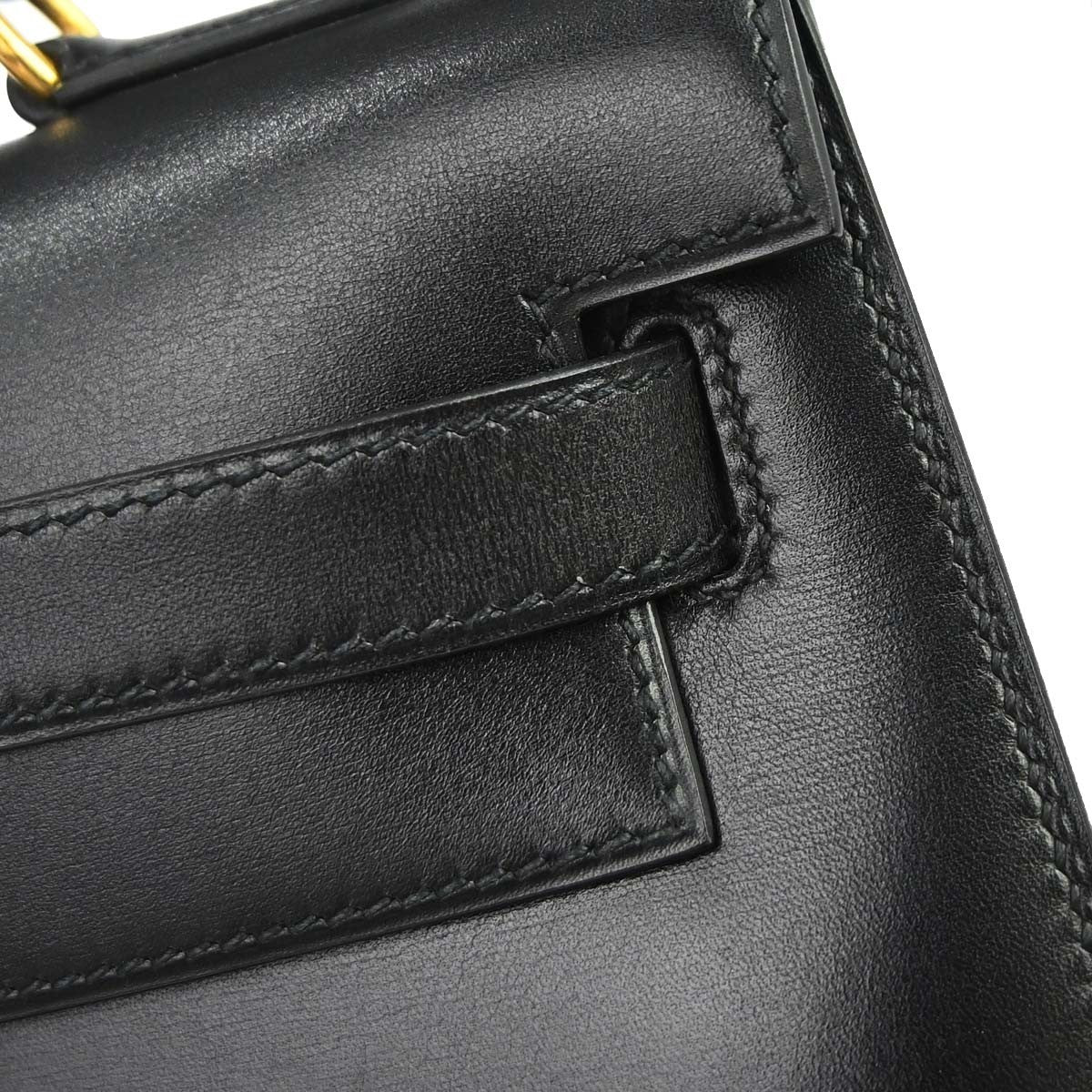 Hermès Black Box Calf Kelly 32 Sellier 2way Handbag