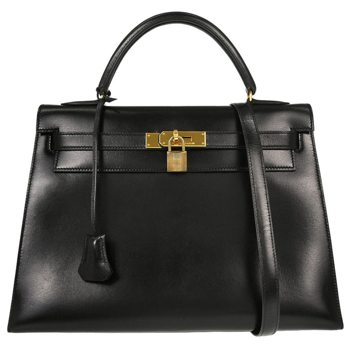 Hermès Black Box Calf Kelly 32 Sellier 2way Handbag