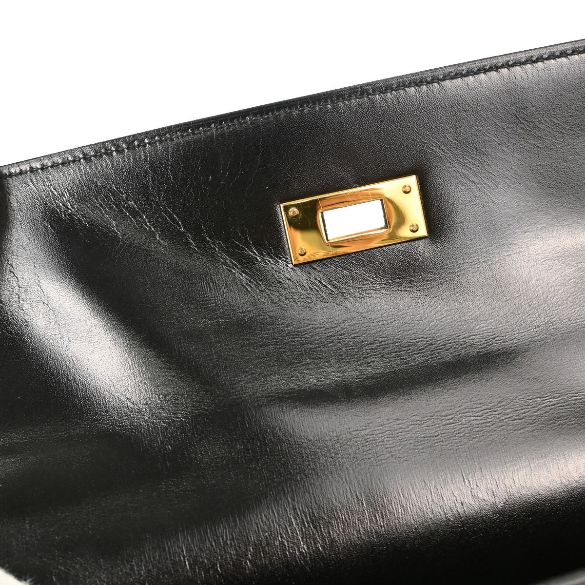 Hermès Black Box Calf Kelly 32 Sellier 2way Handbag