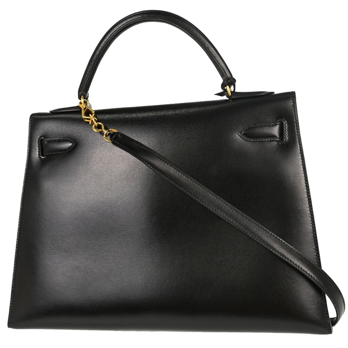Hermès Black Box Calf Kelly 32 Sellier 2way Handbag