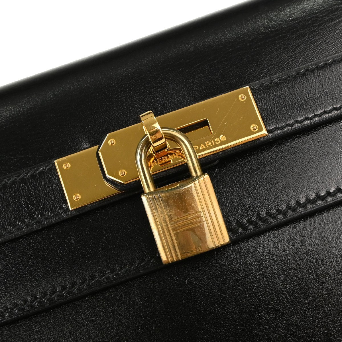 Hermès Black Box Calf Kelly 32 Sellier 2way Handbag