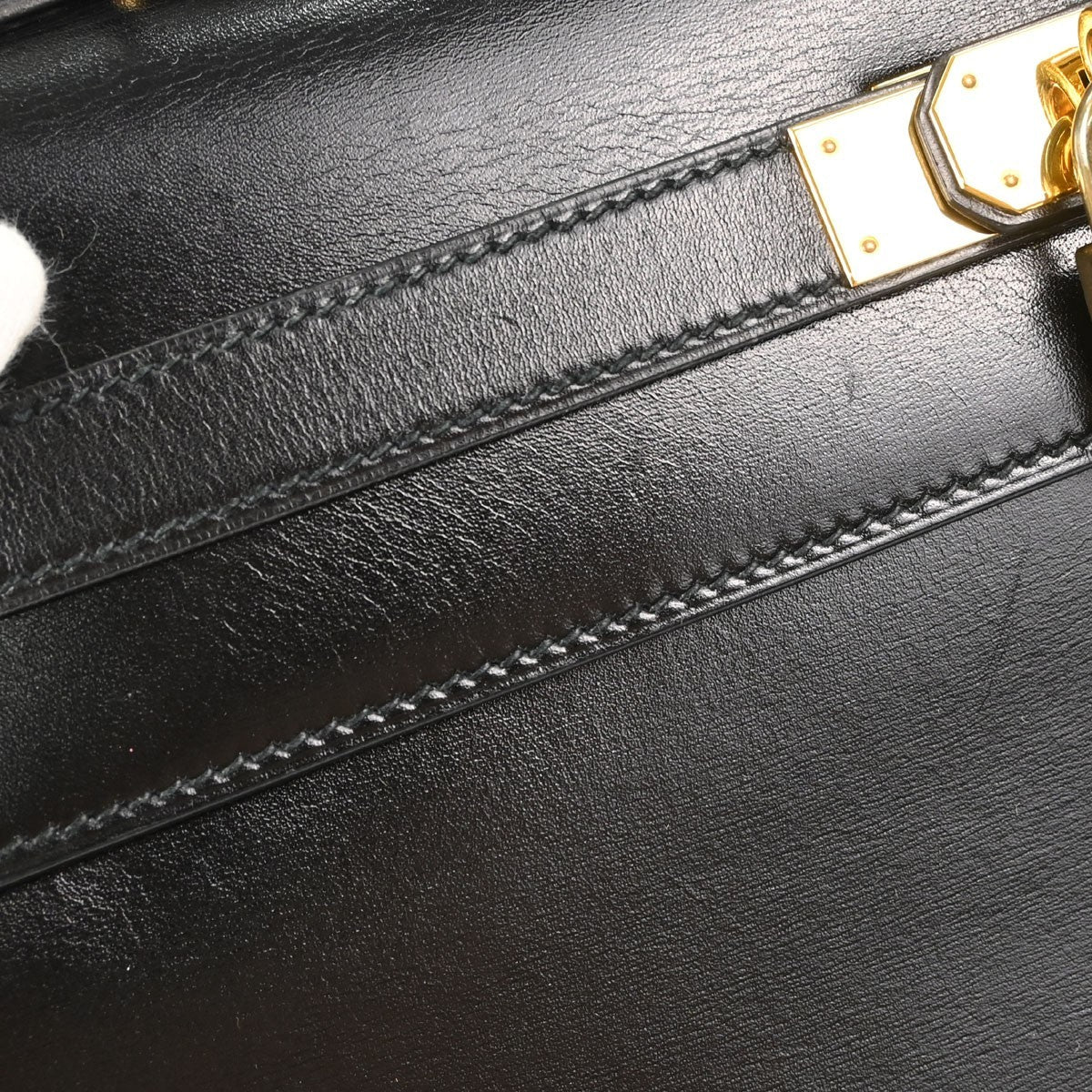 Hermès Black Box Calf Kelly 32 Sellier 2way Handbag