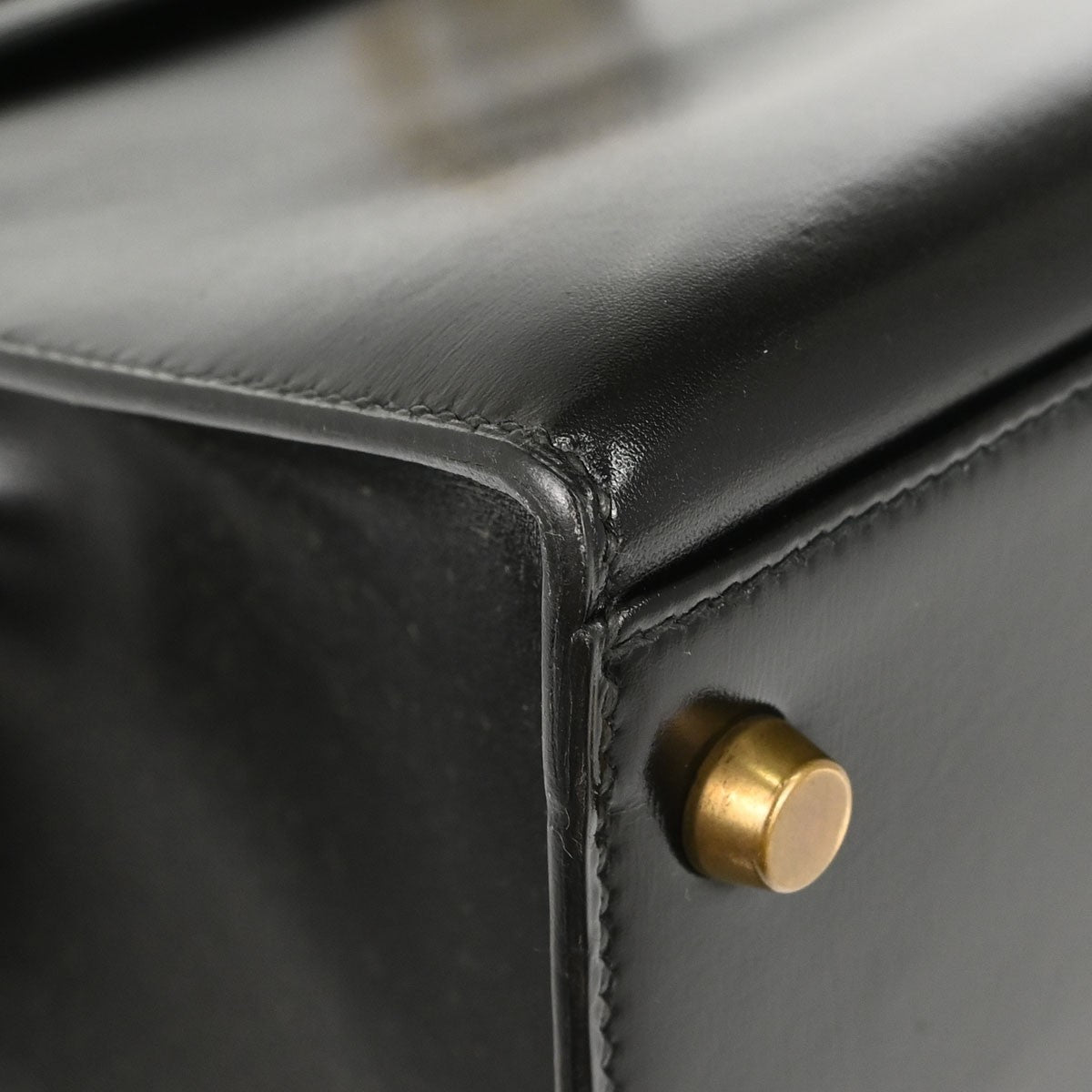 Hermès Black Box Calf Kelly 32 Sellier 2way Handbag