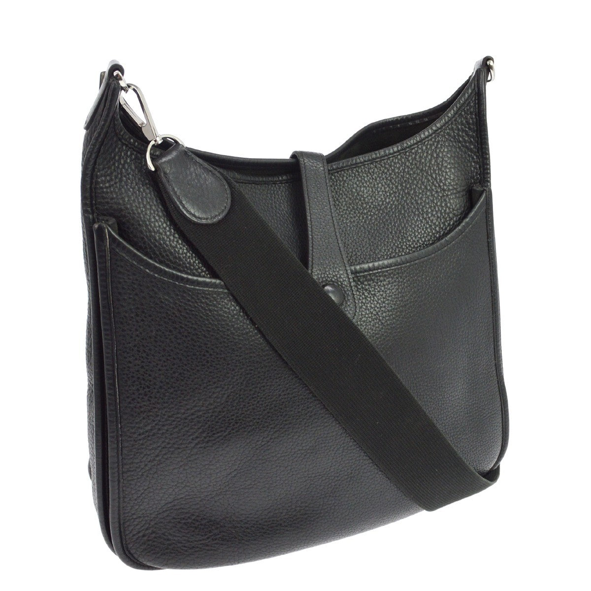 Hermès Black Taurillon Clemence Evelyne 2 33 GM Shoulder Bag