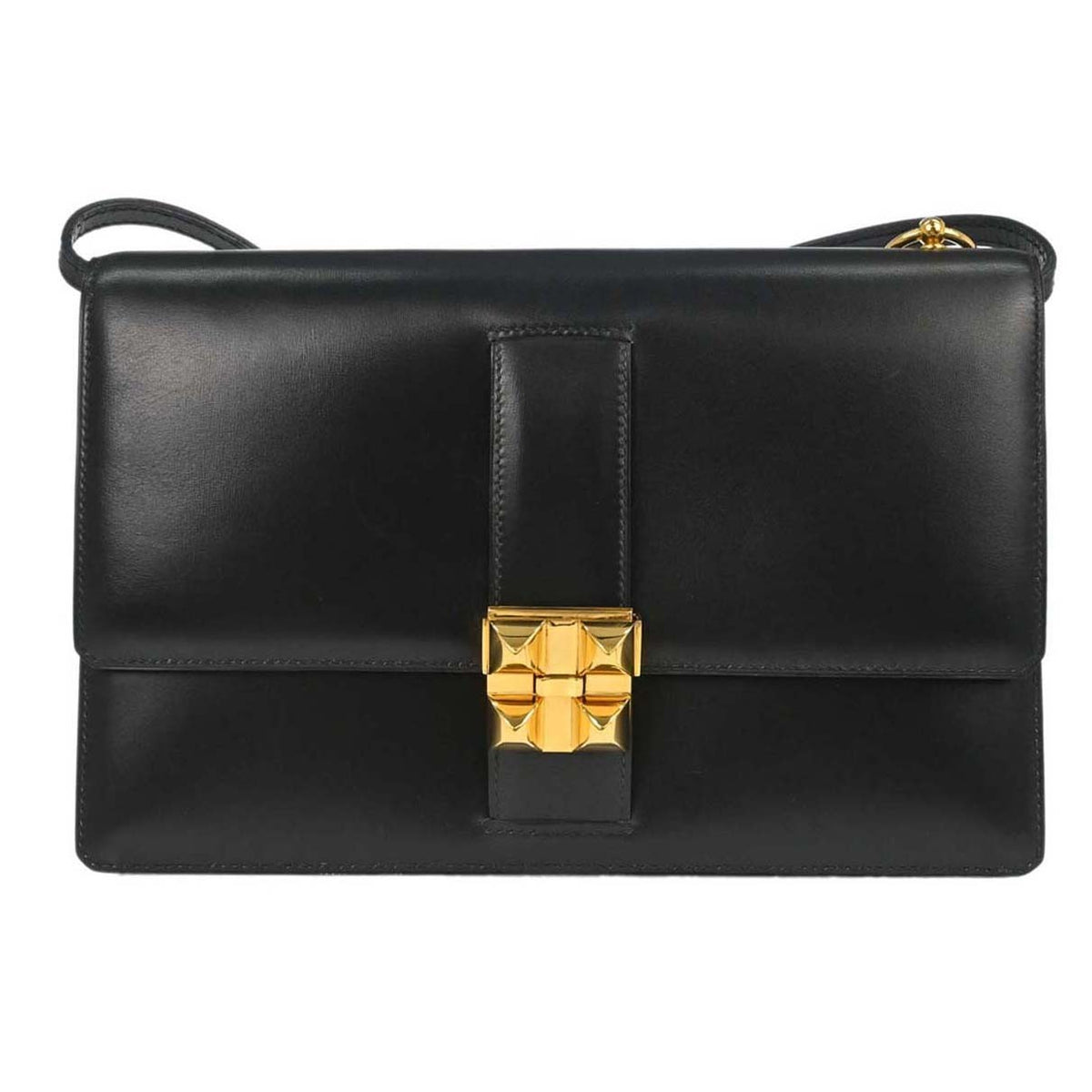 Hermès Black Box Calf Medor Shoulder Bag