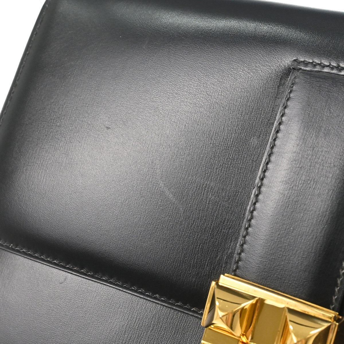 Hermès Black Box Calf Medor Shoulder Bag