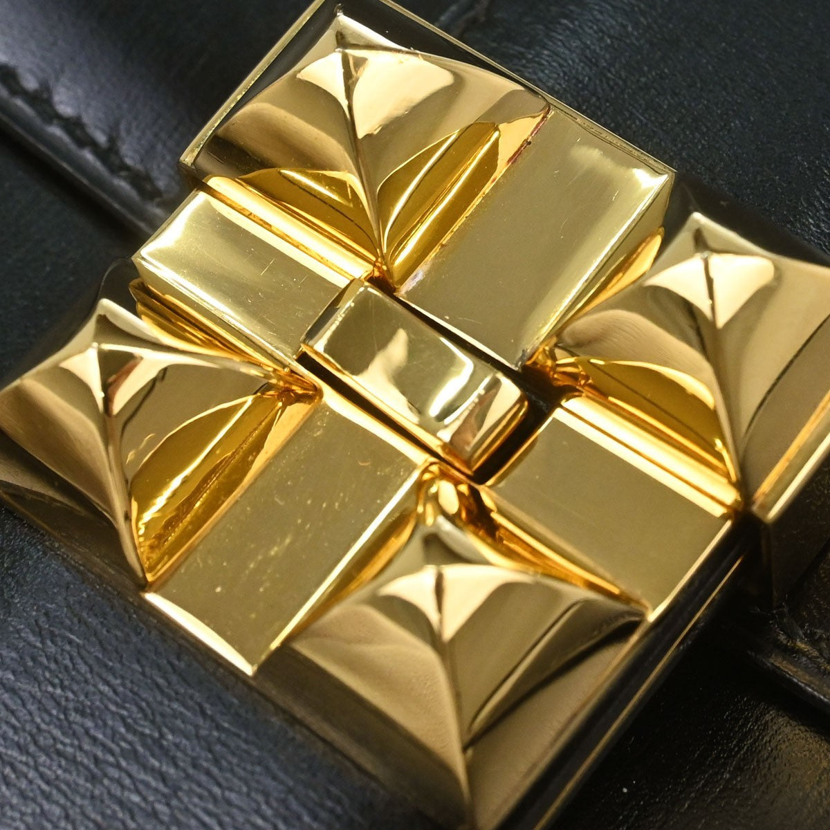 Hermès Black Box Calf Medor Shoulder Bag