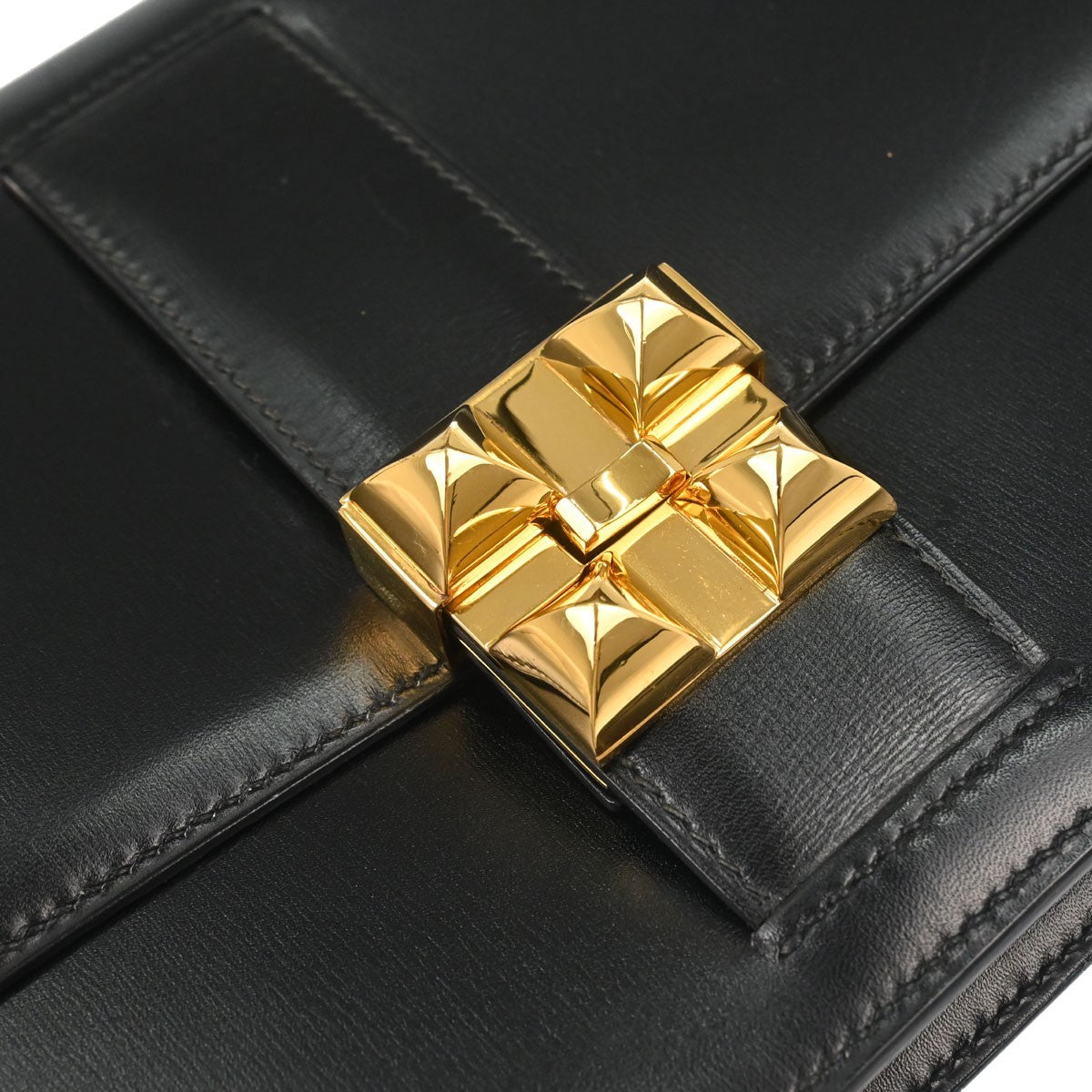 Hermès Black Box Calf Medor Shoulder Bag