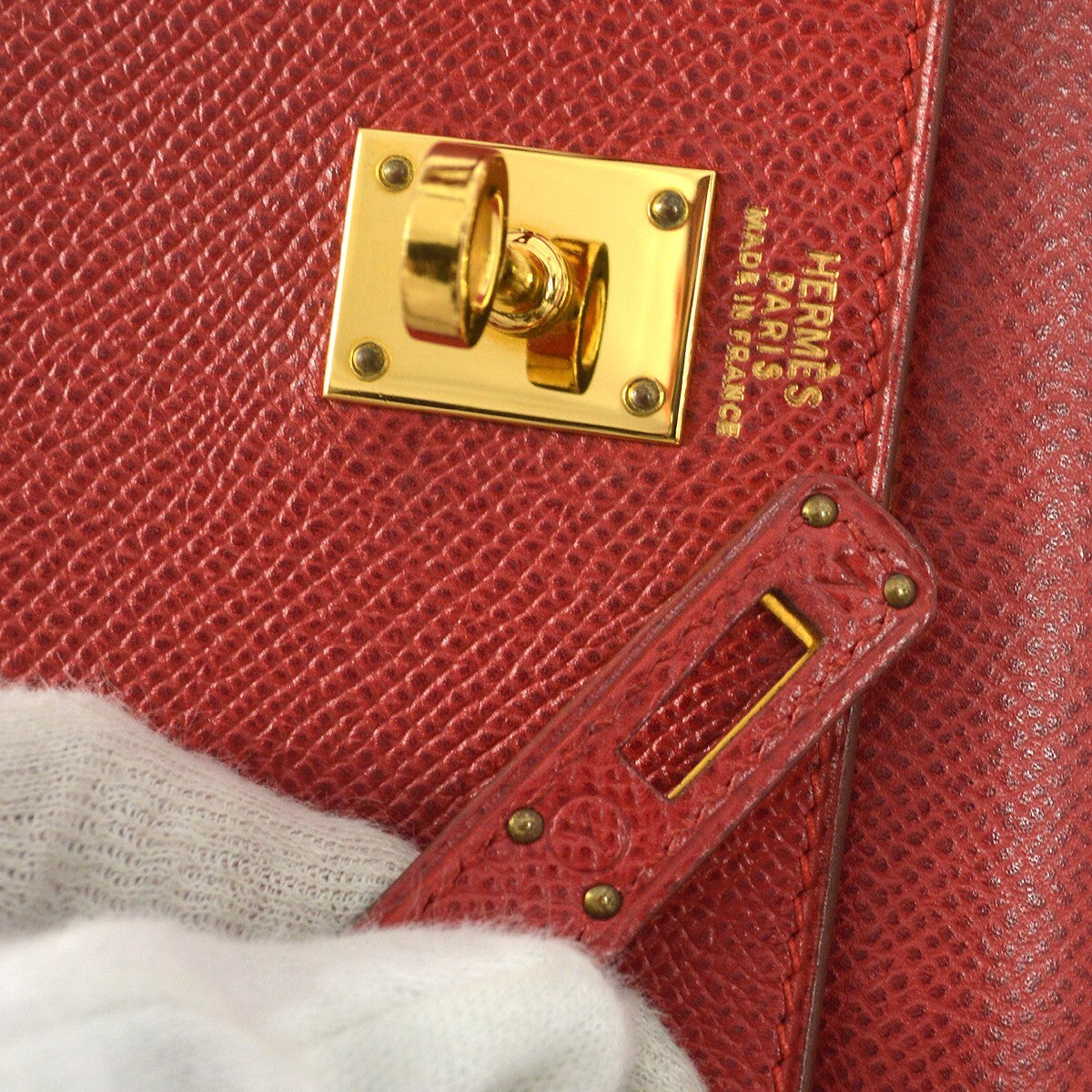 Hermès Rouge Vif Courchevel Mini Kelly 20 Handbag