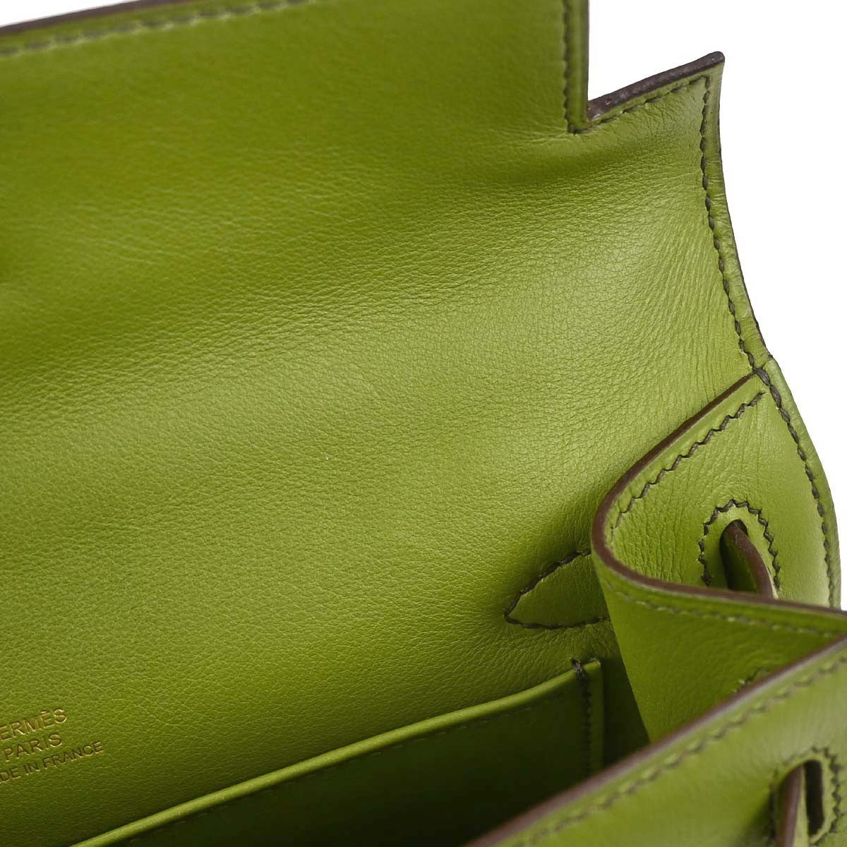 Hermès Anis Green Swift Kelly Pochette Handbag