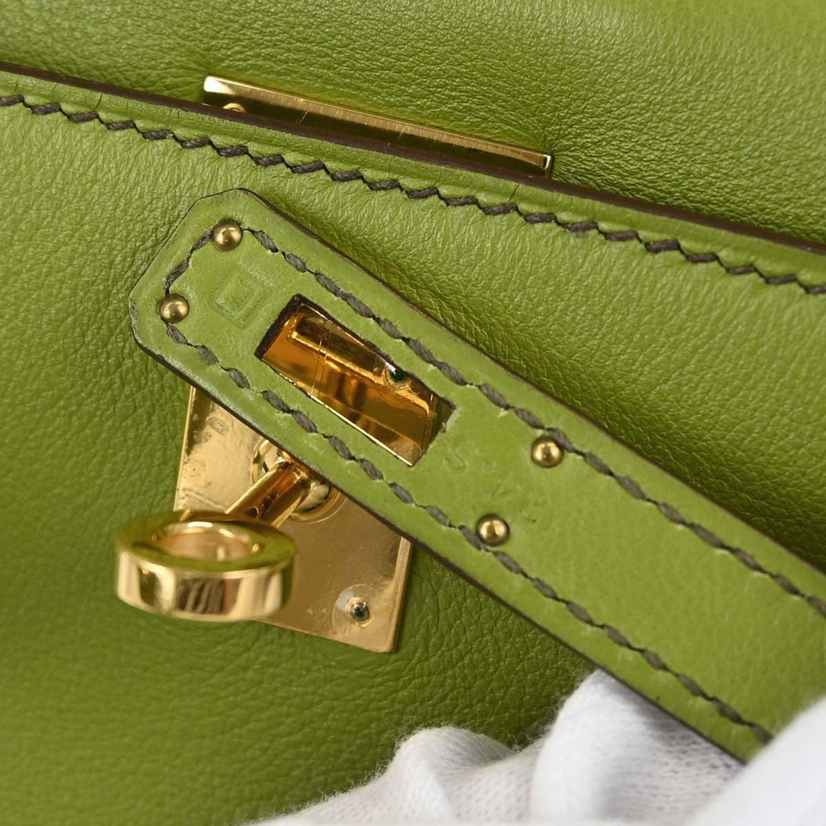 Hermès Anis Green Swift Kelly Pochette Handbag