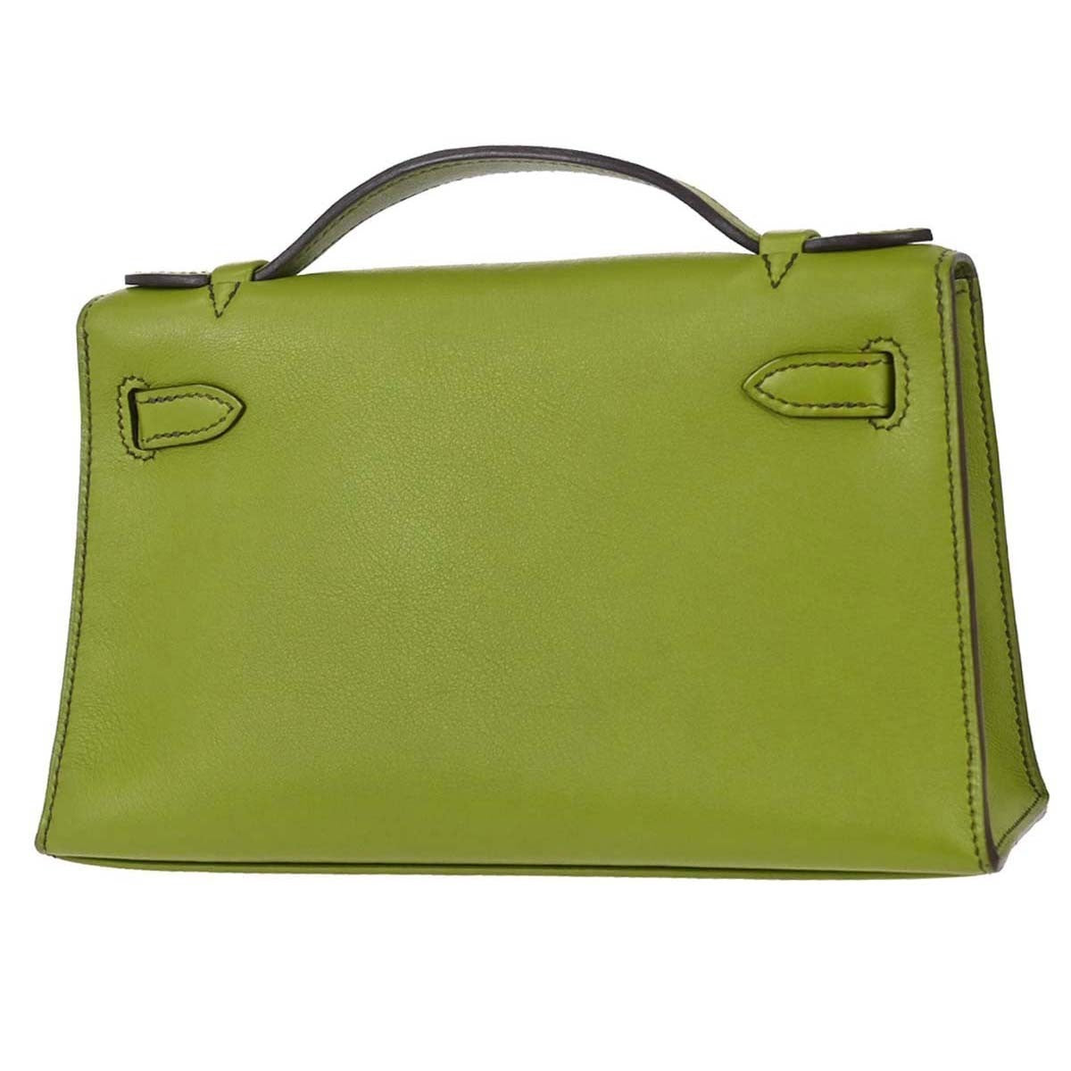 Hermès Anis Green Swift Kelly Pochette Handbag