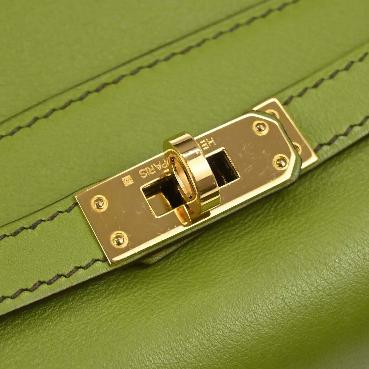 Hermès Anis Green Swift Kelly Pochette Handbag