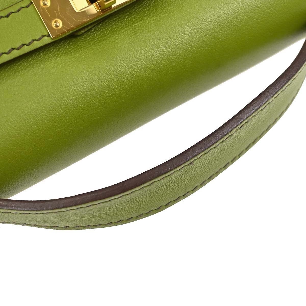Hermès Anis Green Swift Kelly Pochette Handbag
