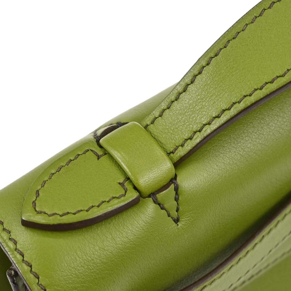 Hermès Anis Green Swift Kelly Pochette Handbag