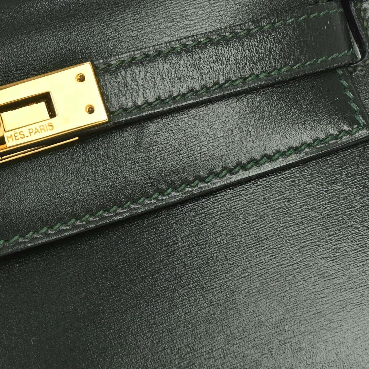 Hermès Vert Fonce Box Calf Mini Kelly 20 2way Sellier Handbag